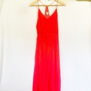 NWOT Neon Pink J Crew Maxi Dress